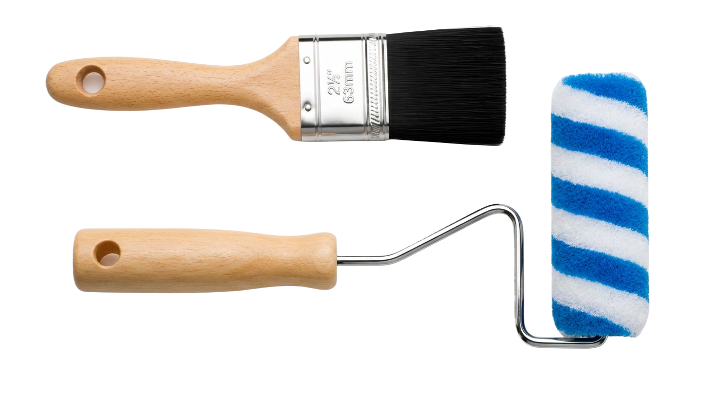 Professional paint brush and epoxy roller